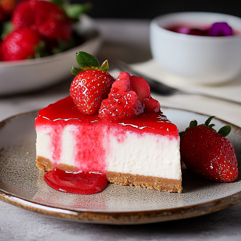 No Bake Strawberry Cheesecake