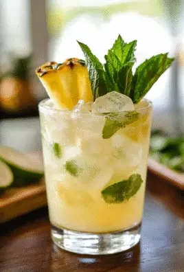 Frozen Pineapple Mojito Mocktail Recipe