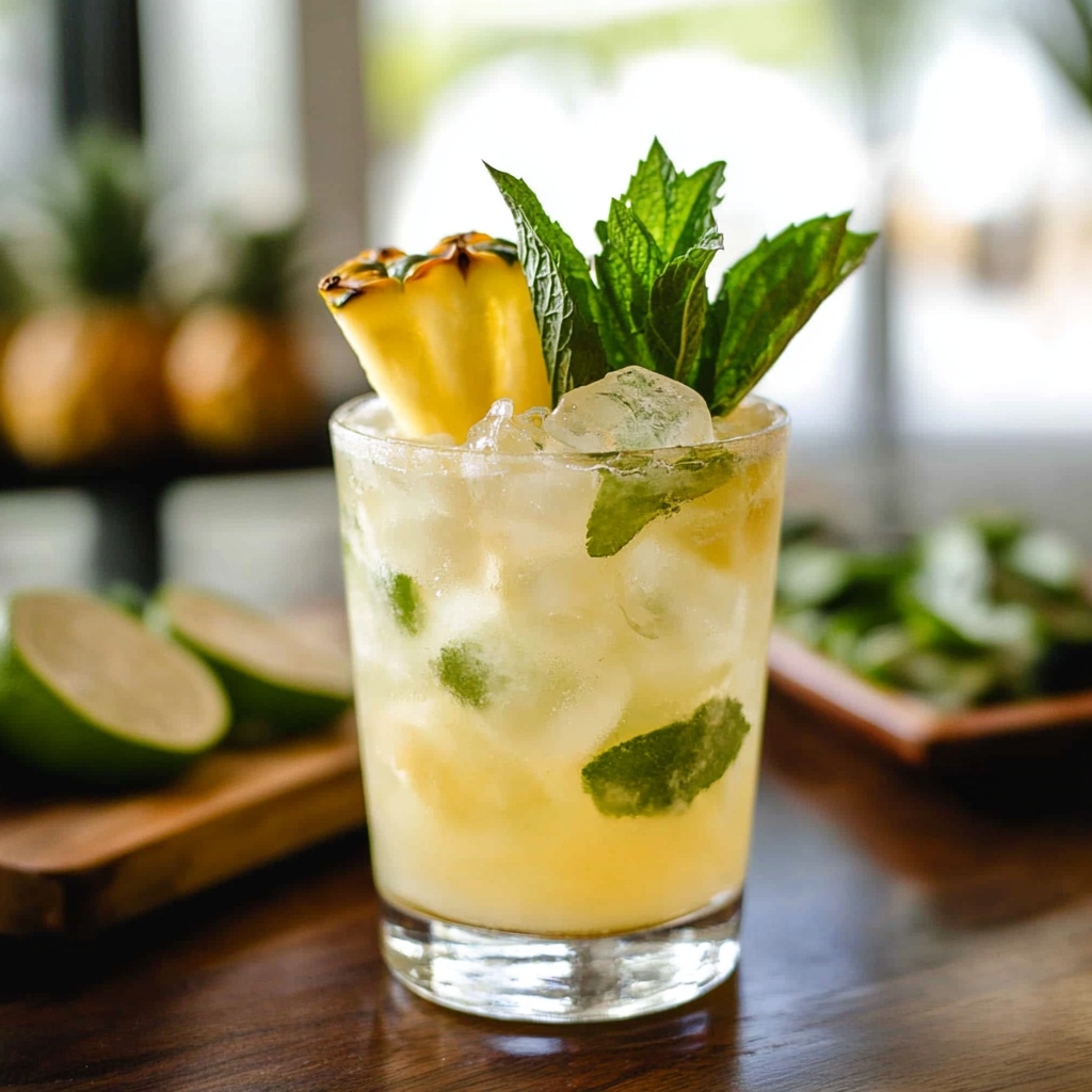 Frozen Pineapple Mojito Mocktail Recipe