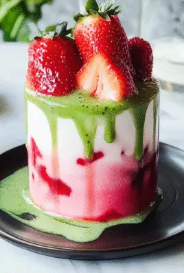 Iced Matcha Strawberry Latte Recipe