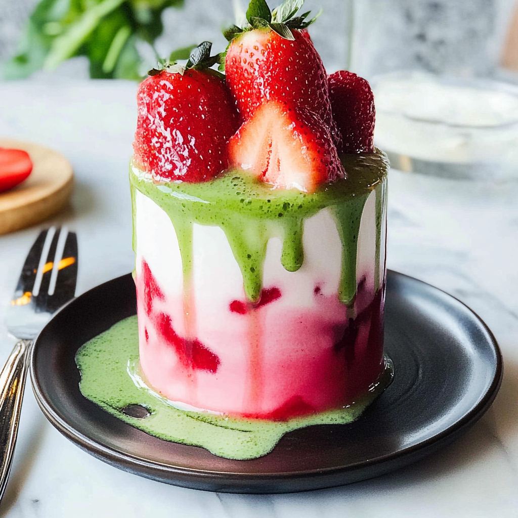 Iced Matcha Strawberry Latte Recipe