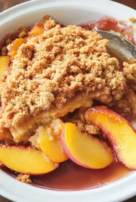Baked Crumble Peach Dessert Recipe