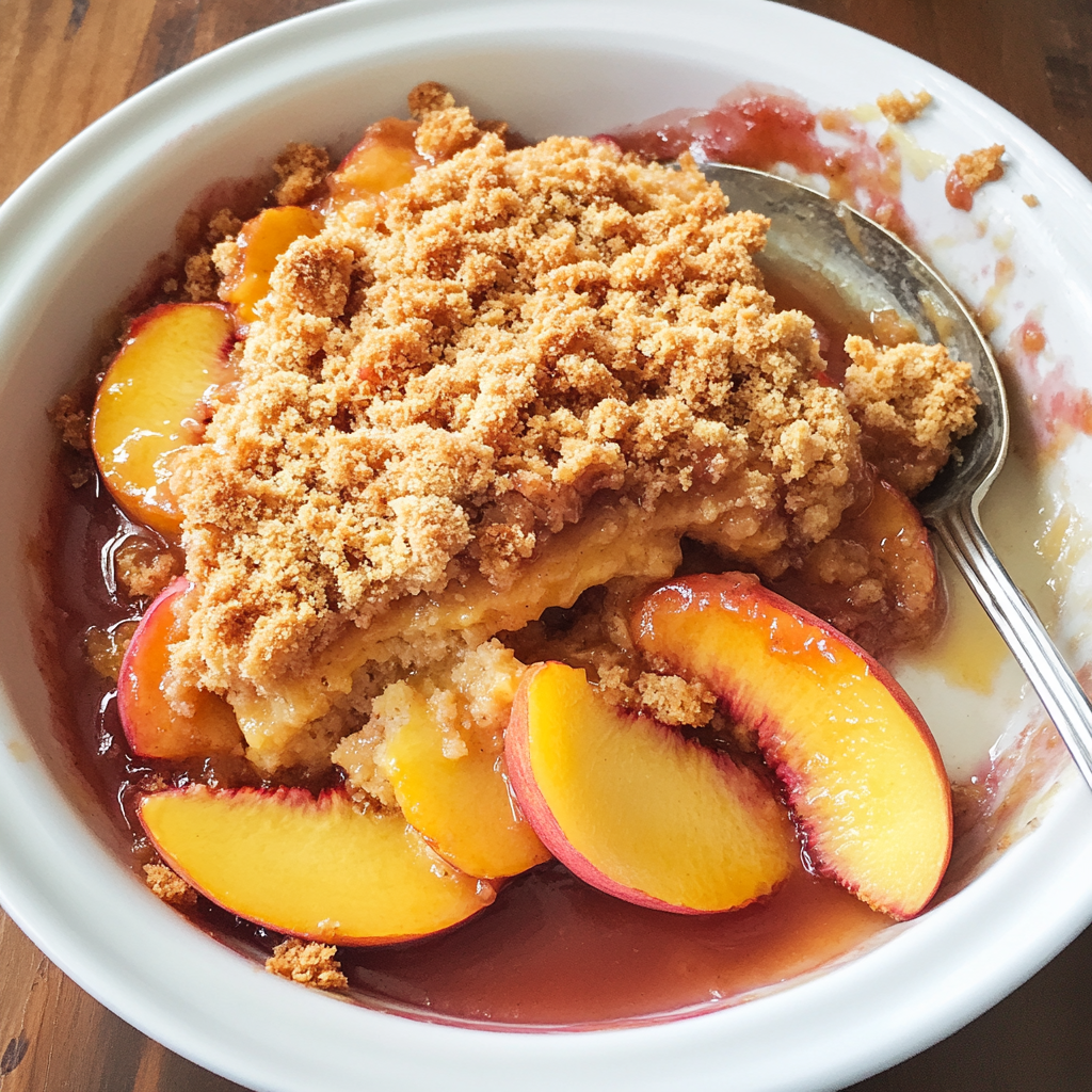 Baked Crumble Peach Dessert Recipe
