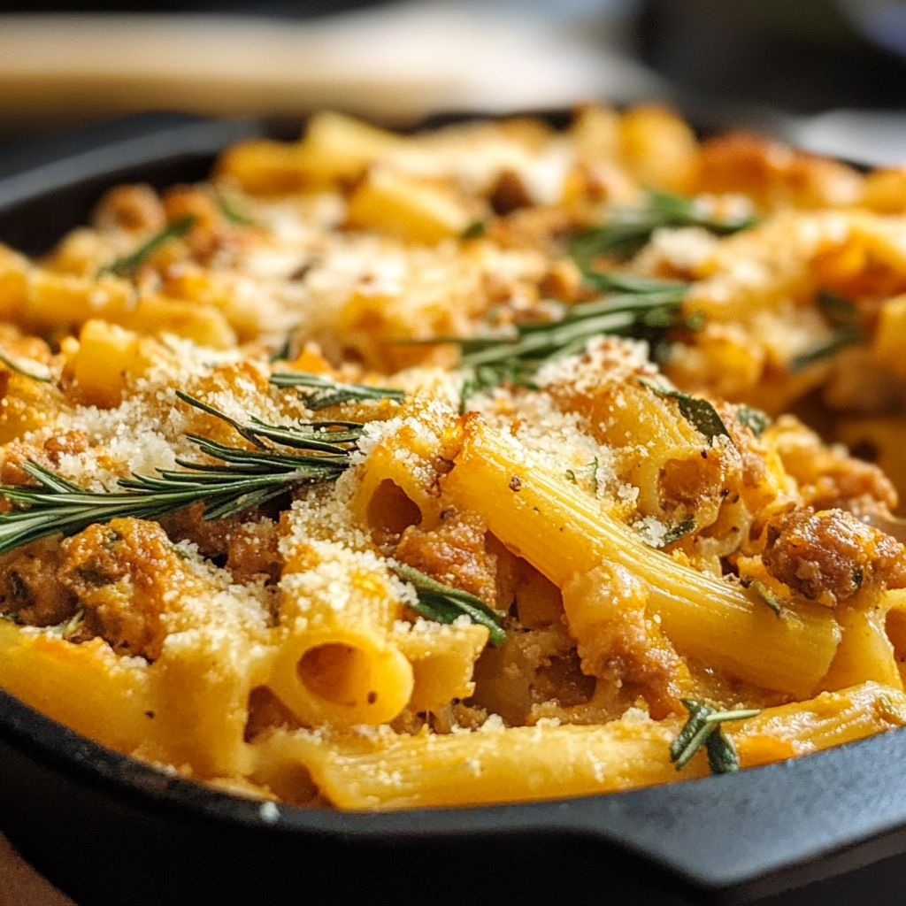 Baked Ziti with Sausage and Pumpkin Recipe