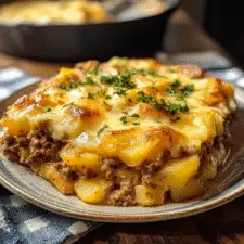 Cheesy Hamburger Potato Casserole