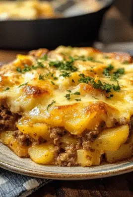 Cheesy Hamburger Potato Casserole Recipe