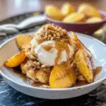 Grilled Peach Sundaes with Vanilla Ice Cream