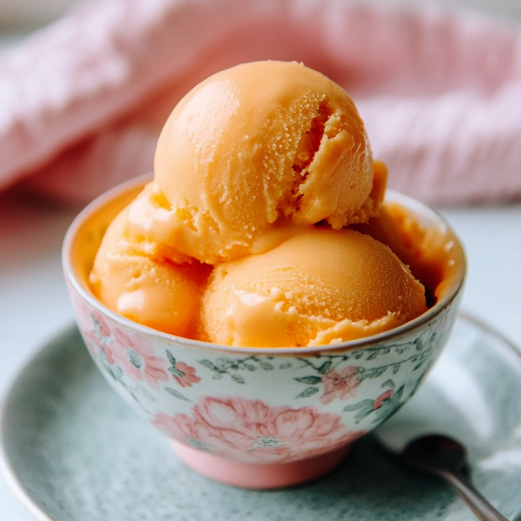 No-Churn Peach Sorbet Recipe