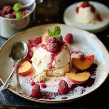 Peach & Raspberry Ice Cream Sandwiches
