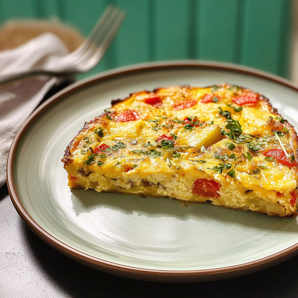 Quinoa Frittata with Roasted Red Peppers