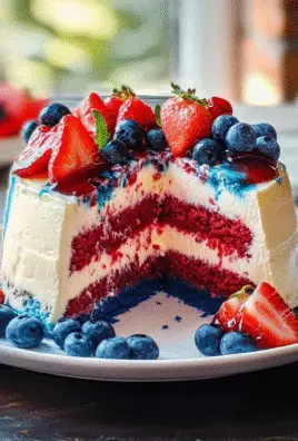 Red White & Blue Marble Cake Recipe