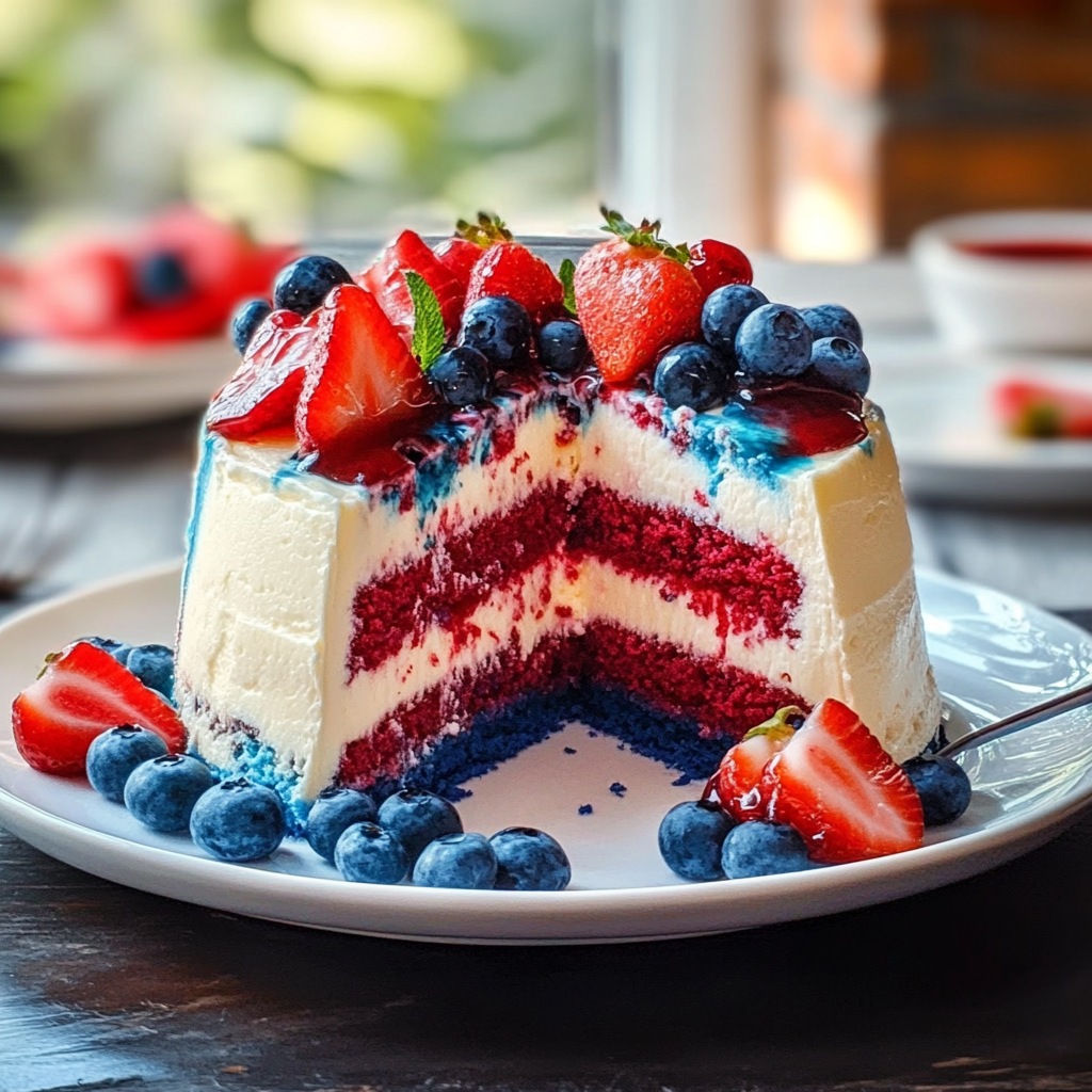 Red White & Blue Marble Cake Recipe
