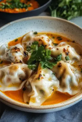 Thai Red Coconut Gyoza Soup Recipe