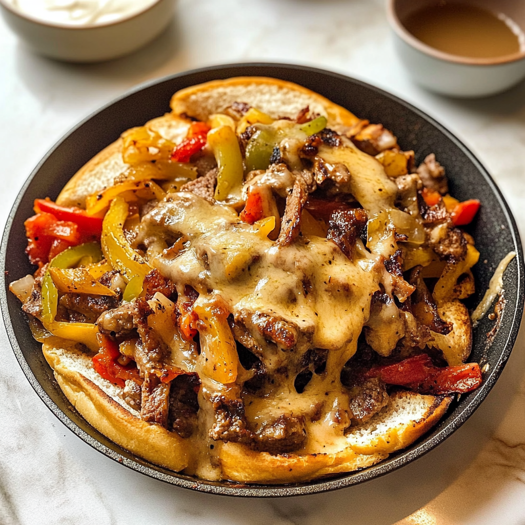 Zesty Philly Cheesesteak Skillet Recipe