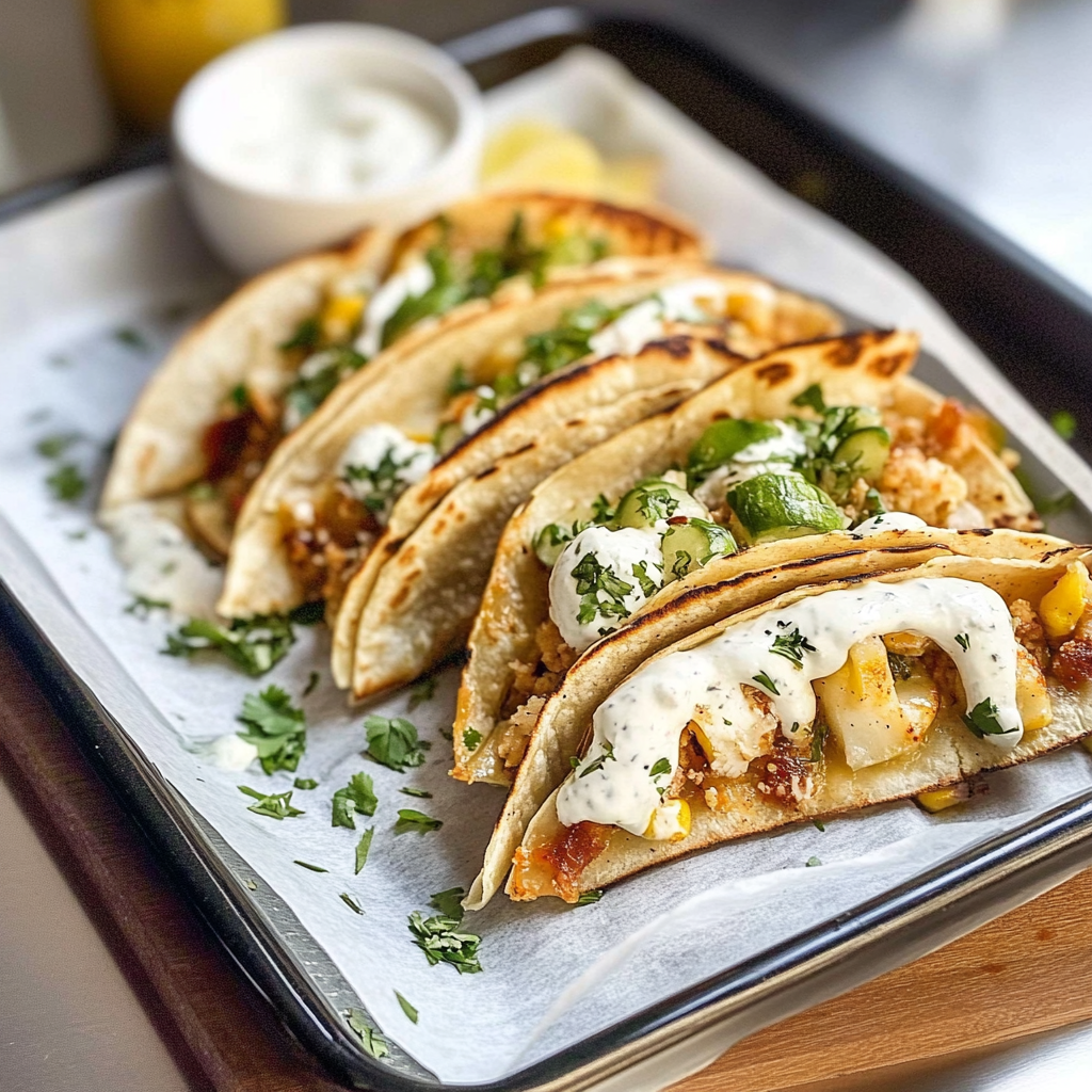 Cheesy Elote Quesadilla with Cumin Lime Crema