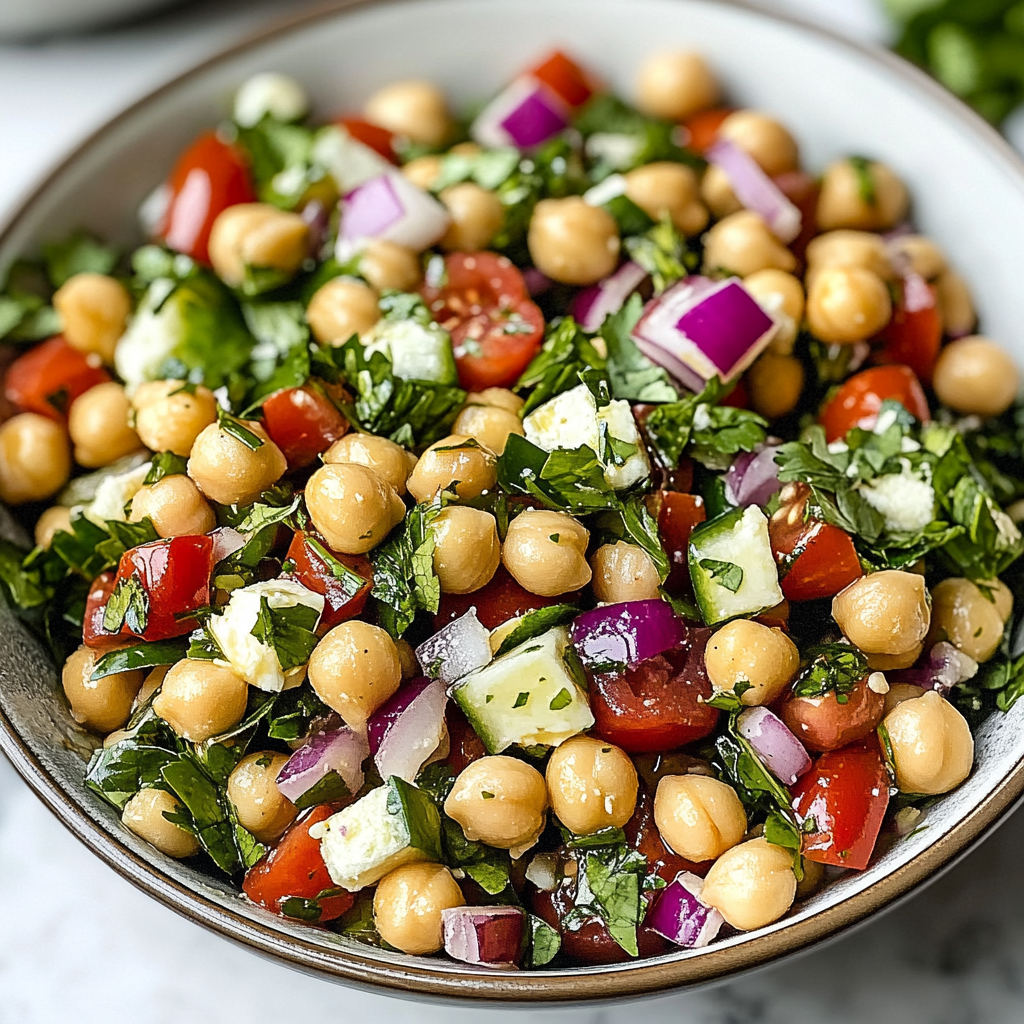 Delicious Mediterranean Chickpea Feta Salad