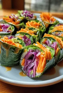 Detox Rainbow Roll-Ups with Peanut Sauce Recipe