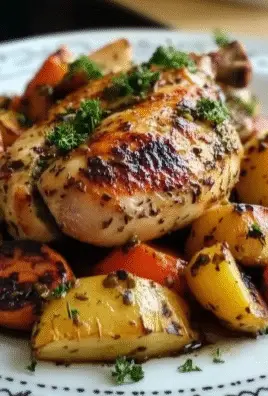 Garlic Herb Roasted Chicken with Veggies