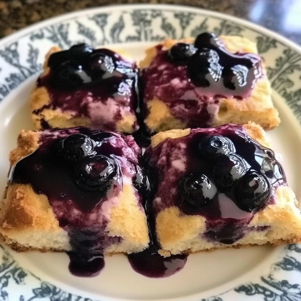 Glazed Blueberry Butter Swim Biscuits