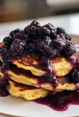 Ricotta Pancakes with Salted Blueberry Butter Recipe