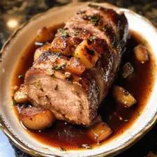 Slow Cooker Bacon Garlic Pork Loin