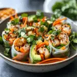 Spring Roll Bowls with Sweet Garlic Lime Sauce