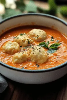 Tomato Soup with Cheddar Bay Dumplings Recipe