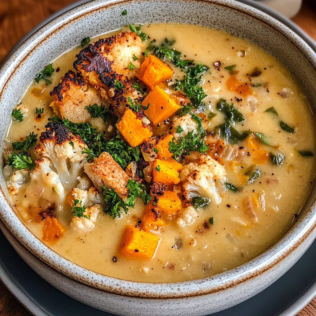 Cauliflower & Sweet Potato Soup Recipe