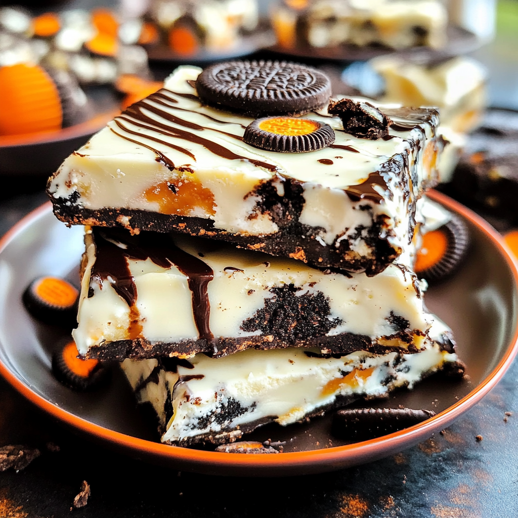 White Chocolate Halloween Oreo Bark Recipe