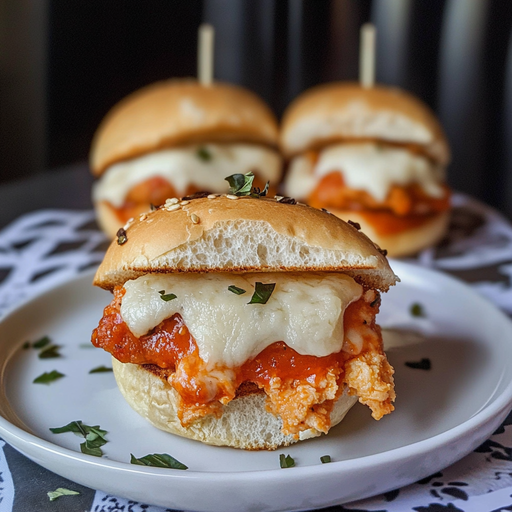 Halloween Chicken Parm Sliders