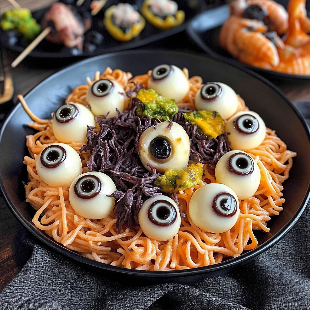 Spooky Halloween Eyeball Pasta Salad Recipe