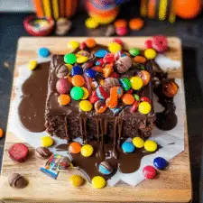 Leftover Halloween Candy Brownies