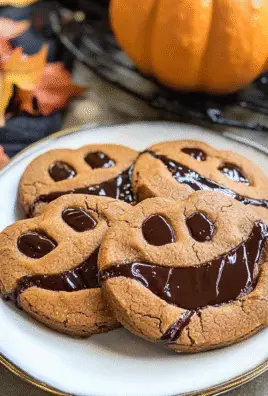 Milk Chocolate Stuffed Jack-O'-Lantern Cookies