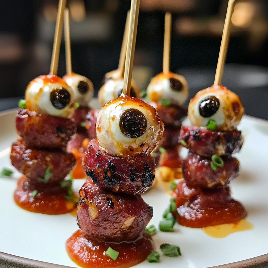 Skewered Salami Eyeballs