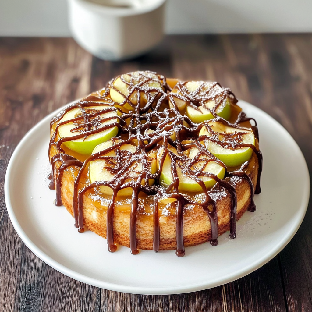 Halloween Caramel Apple Spider Webs Recipe